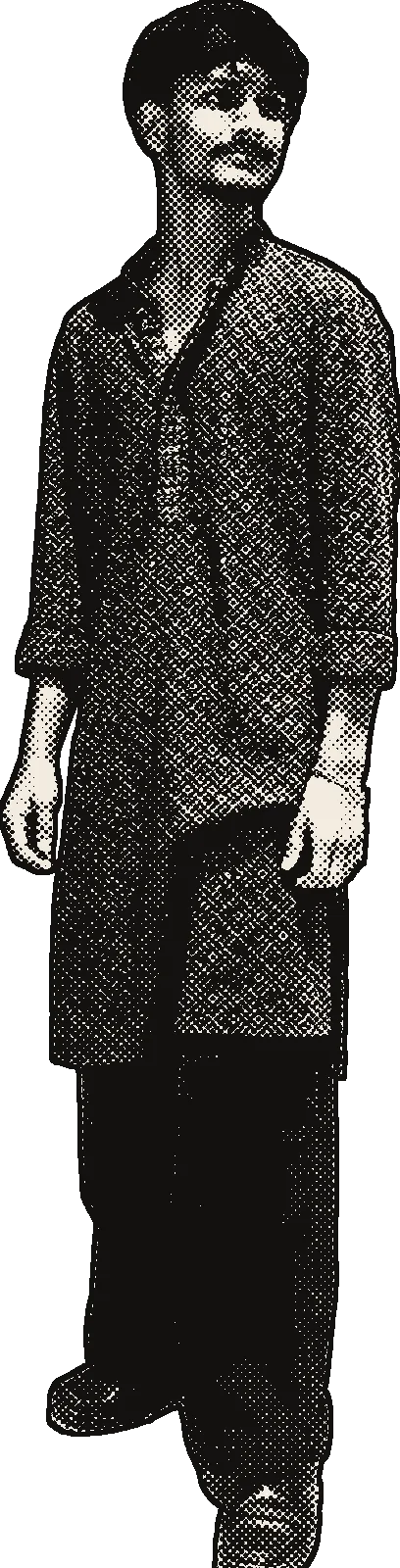 Yogesh, drawn in manga screentone